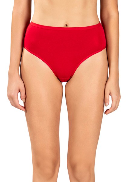 6 'li Kadın Kırmızı Pamuklu Bikini Külot 652
