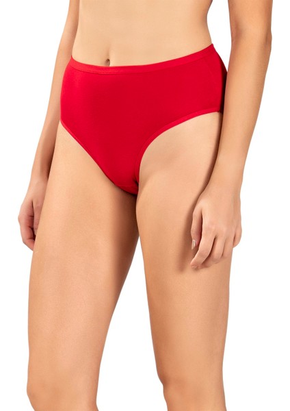 6 'li Kadın Kırmızı Pamuklu Bikini Külot 652