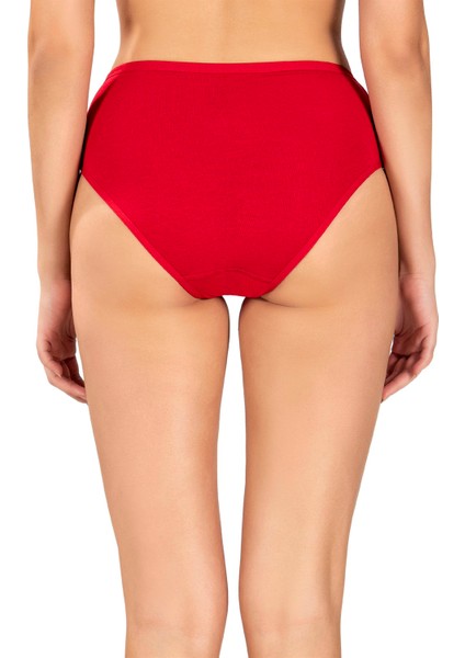 6 'li Kadın Kırmızı Pamuklu Bikini Külot 652