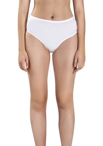 6' Lı Kadın Beyaz Pamuklu Bikini Külot 652