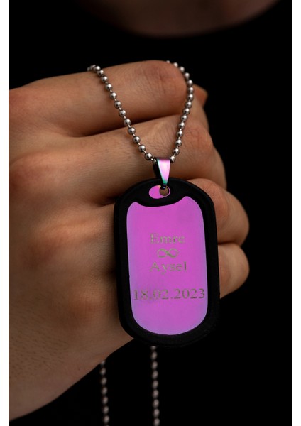 Erkek Kolye-Çelik Karışık Renkli Asker Künyesi fiyatları