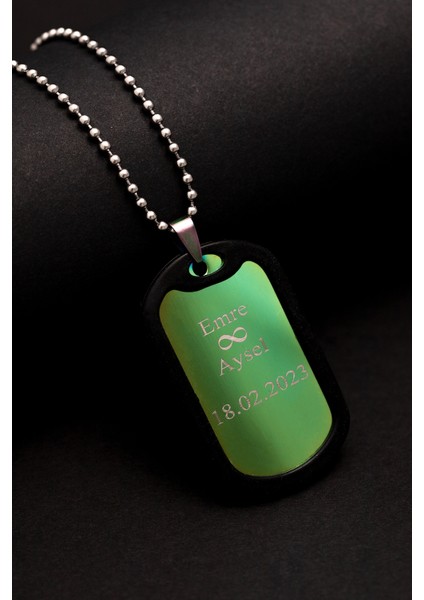 Erkek Kolye-Çelik Karışık Renkli Asker Künyesi modelleri