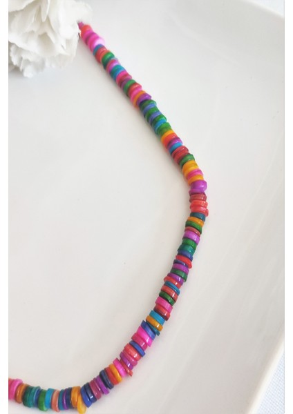 Renkli Sedef Doğal Taş Kolye fiyatları