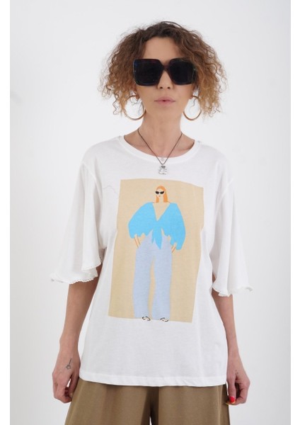 Mavi Kız Baskılı Kolu Fistolu Tshirt fiyatları