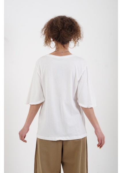 Mavi Kız Baskılı Kolu Fistolu Tshirt modelleri