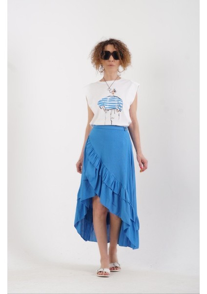 Indigo Kız Baskılı Kolsuz Vatkalı Tshirt modelleri