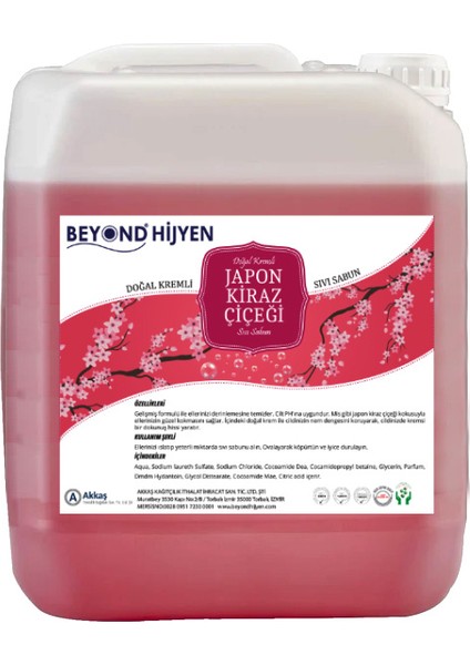 Japon Kirazı Çiçeği Sıvı Sabun 20 Lt