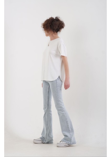 Beyaz Oslo Modal O Yaka Tshirt indirimleri