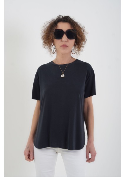 Antrasit Oslo Modal O Yaka Tshirt modelleri