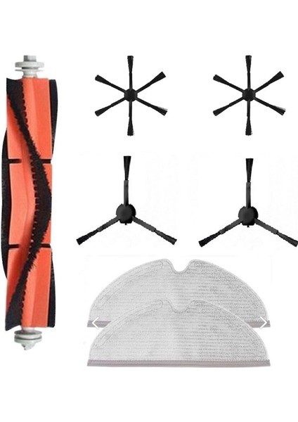 Xiaomi Dreama F9,vacuum Mop 1c-2c-Mop Pro 2+ 3d-Mop 2 Ultra 7 Li Set-Siyah 6 Kollu Yan Fırçalı-