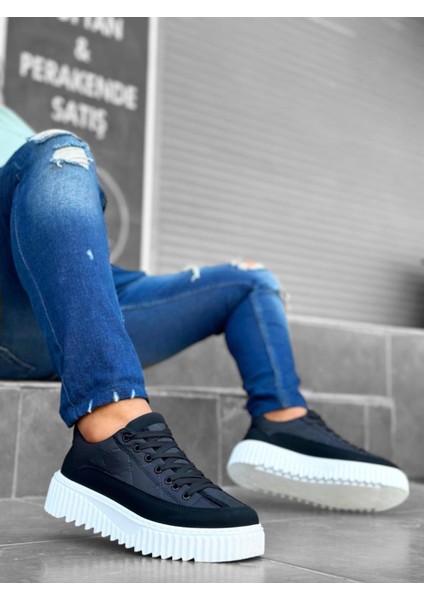 BA0801 Boa Yüksek Taban Siyah Paraşüt Kumaş Cilt Detaylı Erkek Ayakkabı fırsatları