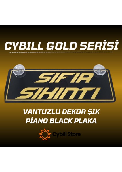 Sıfır Sıkıntı Altın Yazılı Gold Serisi Vantuzlu Dekor Pleksi Plaka