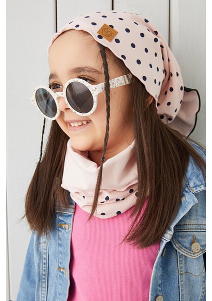 Pudra Siyah Çocuk Bebek Bere Boyunluk Set Yumuşak %100 Pamuklu Penye Elit Seri