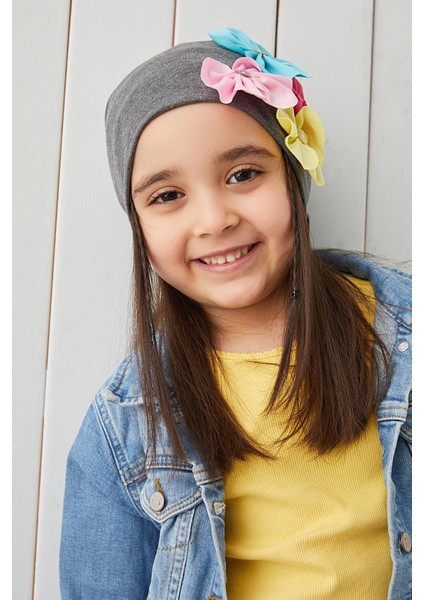 %100 Pamuklu Doğal Yumuşak Çift Katlı Penye Füme Çiçekli Kız Çocuk Bebek Bere Boyunluk Set indirimleri