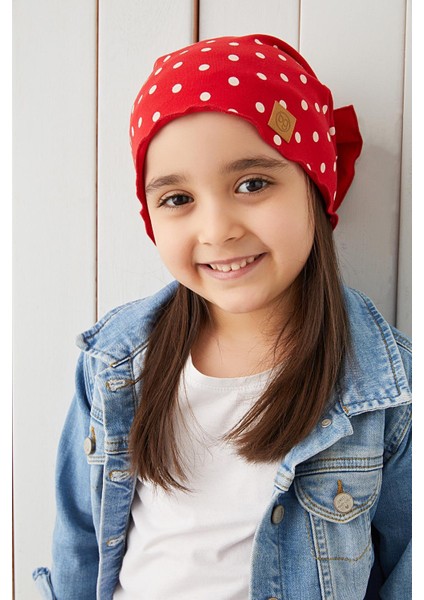 Kırmızı Beyaz Çocuk Bebek Bere Boyunluk Set Yumuşak %100 Pamuklu Penye Elit Seri indirimleri