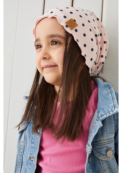 Pudra Siyah Kız Çocuk Bebek Bere Boyunluk Set Yumuşak %100 Pamuklu Penye Trend Seri modelleri