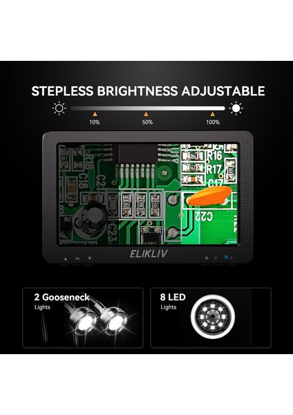 Edm9 7 Inc LCD Dijital Mikroskop 1200X, 1080P - 12MP fiyatları