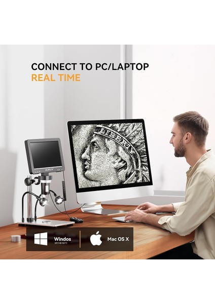 Edm9 7 Inc LCD Dijital Mikroskop 1200X, 1080P - 12MP modelleri