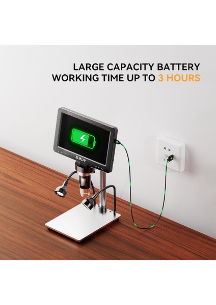 Edm9 7 Inc LCD Dijital Mikroskop 1200X, 1080P - 12MP indirimleri