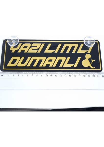 Yazılımlı & Dumanlı Altın Yazılı Gold Serisi Vantuzlu Dekor Pleksi Plaka