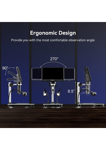Dm9 7 Inc LCD Dijital Mikroskop 1200X, 1080P