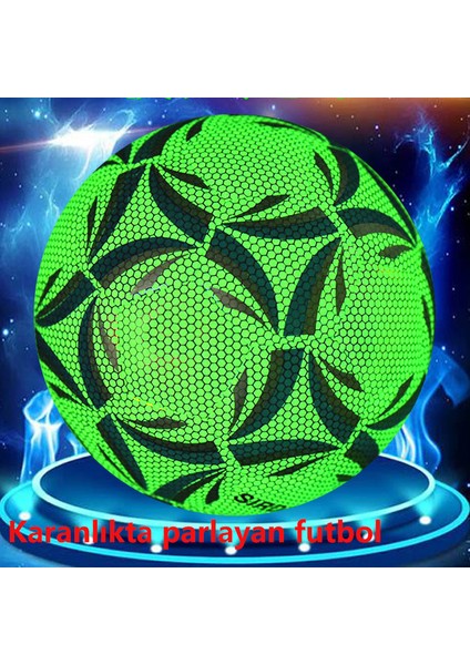 Reflektif Işıklı Futbol Topu - Yeşil (Yurt Dışından)