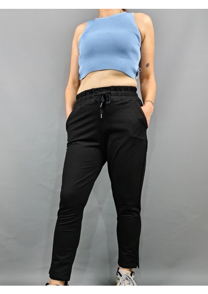 Kadın Basic Yüksek Bel Eşortman Altı Siyah S