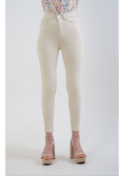 Bej Slim Fit Jean Pantolon modelleri