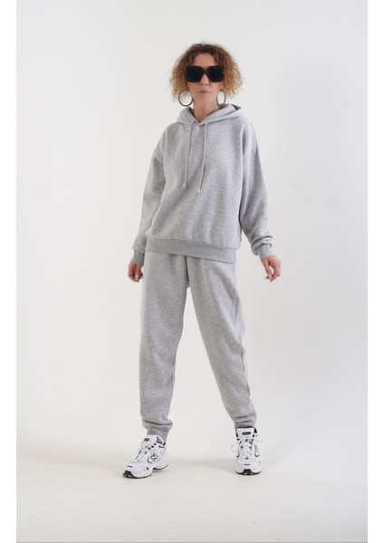 Gri Arketip Şardonlu Jogger Pantolon