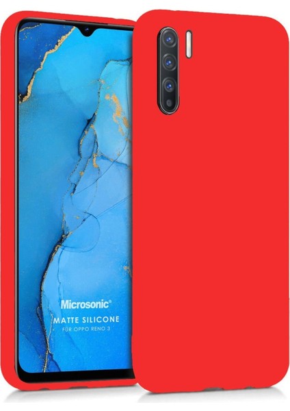 Oppo A91 Rubber Silikon Kılıf Kırmızı