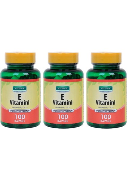 Vitamin E Vitamini 400 IU 268 mg 3 x 100 Kapsül