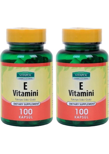 Vitamin E Vitamini 400 IU 268 mg 2 x 100 Kapsül
