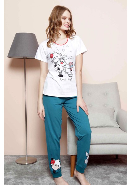 Good Look Gri Melanj Kadın Kısa Kollu Manşetli Paça Etegi Oval Pijama Takım EDY1120G fiyatları