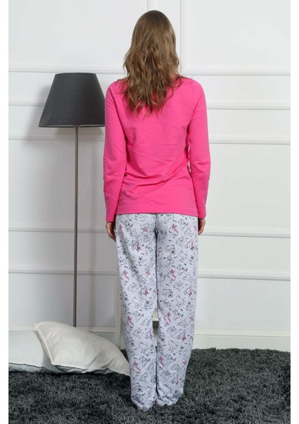 Good Look Fuşya Kadın Bisiklet Yaka Uzun Kollu Iki Iplik Pamuklu Pijama Takım 3230 fırsatları