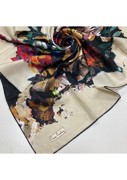 Krem Çiçek Desen Tivil İpek Eşarp 7660438 - 911 fiyatları