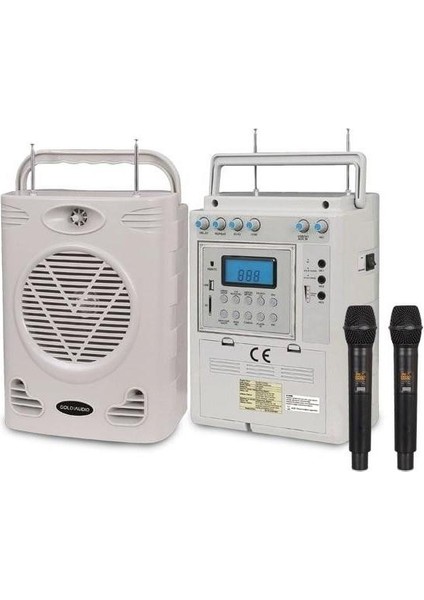 GA300EE Taşınabilir Seyyar Anfi 75WATT Çift El Telsiz Mikrofonlu