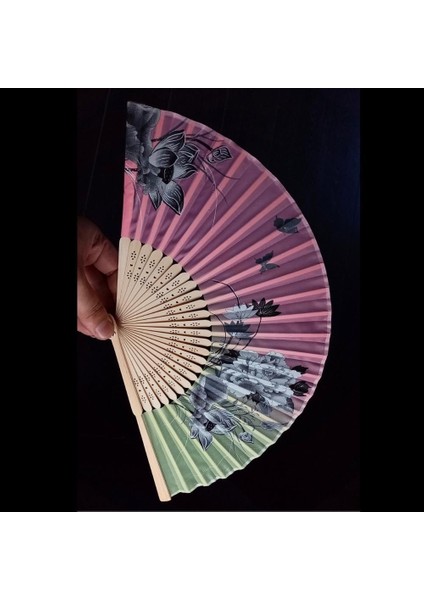 Japon Bambu Kumaş Yelpaze Çanta Boy Stant Hediyeli No.4 modelleri