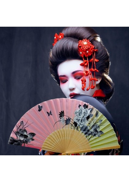 Japon Bambu Kumaş Yelpaze Çanta Boy Stant Hediyeli No.4 fırsatları