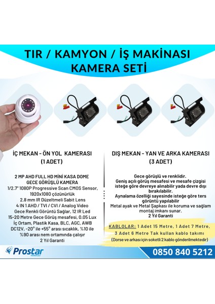 Tır Kamyon Iş Makinası Için Uzaktan Izlemeli 4 Kameralı 3