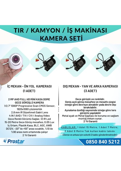 Tır Kamyon Iş Makinası Için Uzaktan Izlemeli 4 Kameralı 1