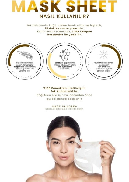Besleyici Bal Özü Içeren Kağıt Maske Esfolio Honey Essence Mask Sheet