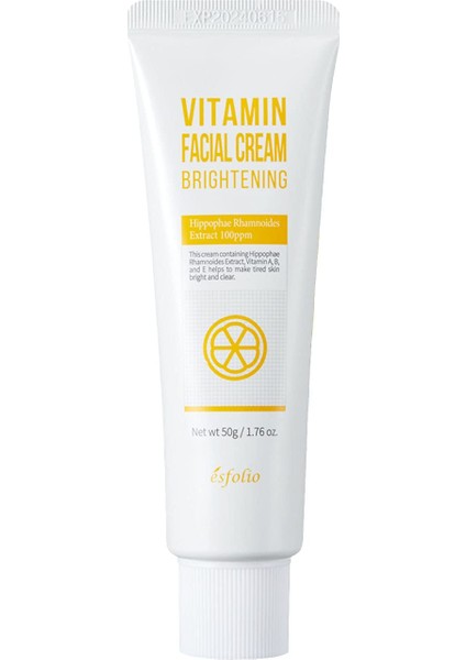 Vitamin Kompleksi ile Aydınlatıcı Cilt Bakım Kremi - Vitamin Facial Cream 50 ml