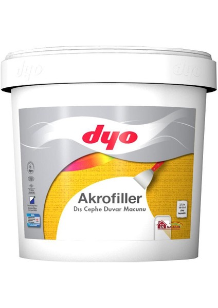Dyo Akrofiller Dış Cephe Macunu 4,5 kg Beyaz - 8693513343300