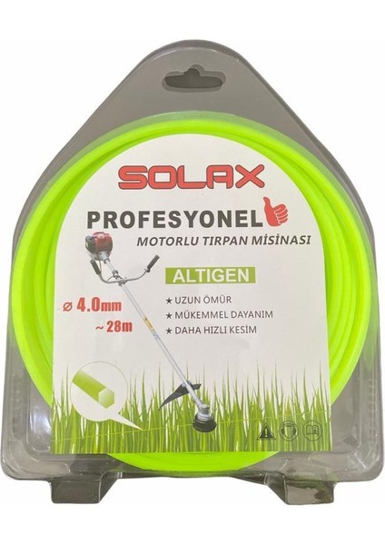 Hersey Evinizde Solax Altıgen Tırpan Misinası 4 mm 28 Metre - 9996670647212