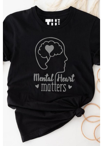 Mental Heart Matters Pamuklu Bisiklet Yaka Tişört