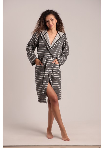 Carmen Bornoz %80 Pamuk %20 Bambu (Siyah-Ekru)