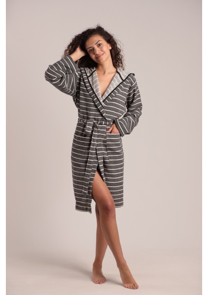Carmen Bornoz %80 Pamuk %20 Bambu (Siyah-Ekru)