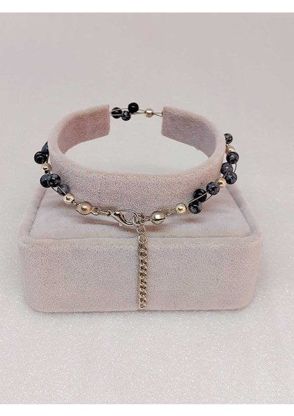 Kartanesi Obsidyen Taşı Bileklik 4mm modelleri