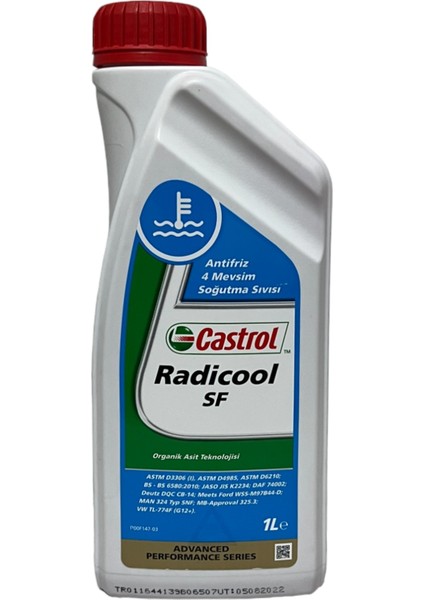 Radicool Sf 4 Mevsimlik Kırmızı Antifriz 1 Litre 2 Adet