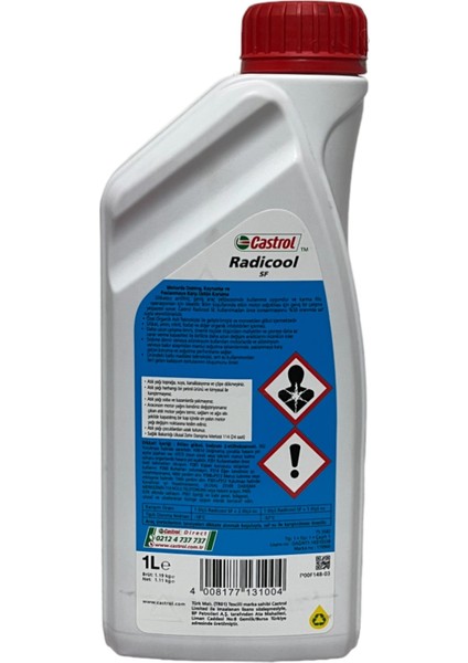 Radicool Sf 4 Mevsimlik Kırmızı Antifriz 1 Litre 2 Adet